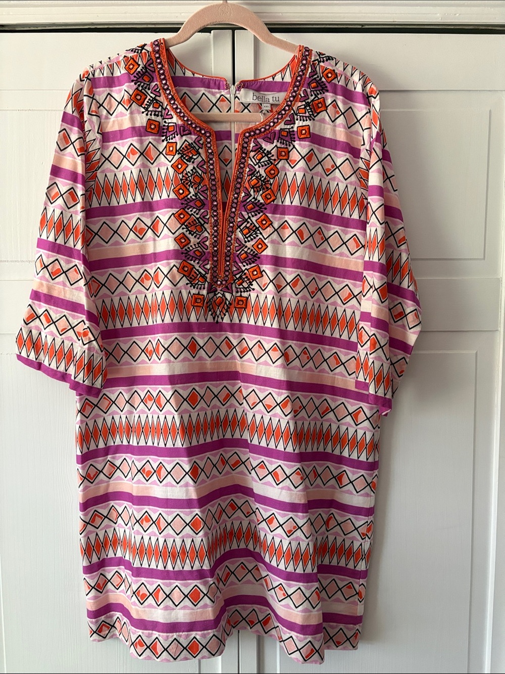 Bella Tu Purple, Pink & Orange Embroidered Dress-size XXL